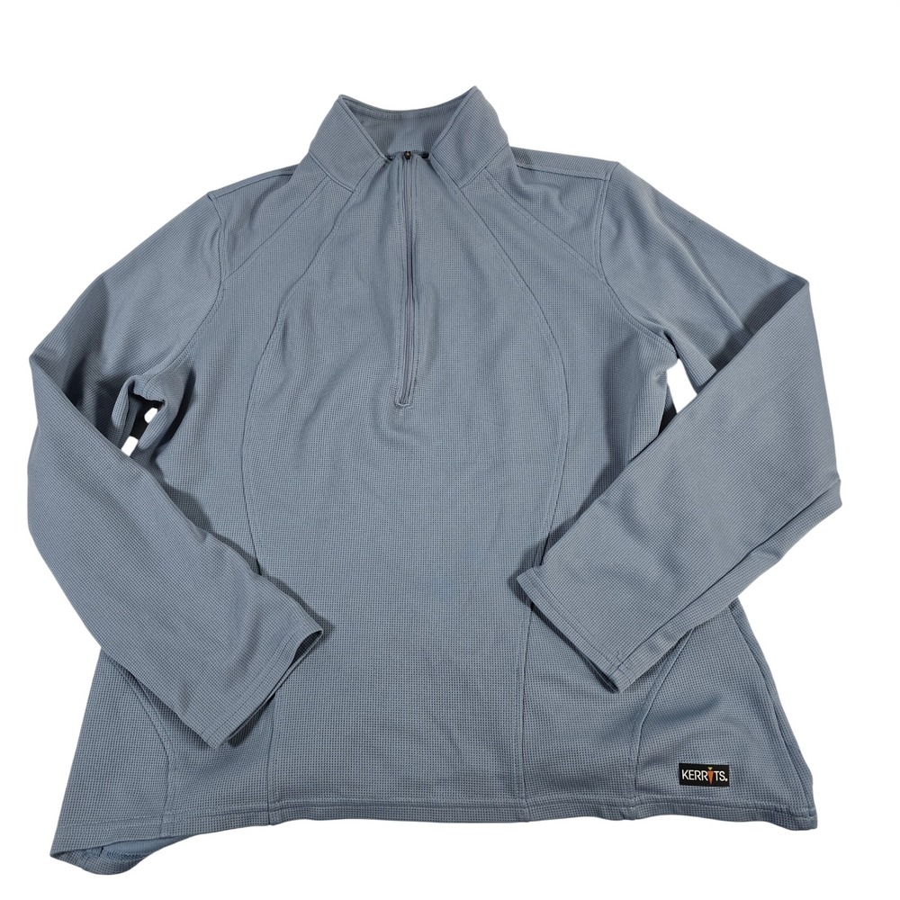 Kerrits Womens Long Sleeve Quarter‎ Zip Pullover Top Blue Athletic XL